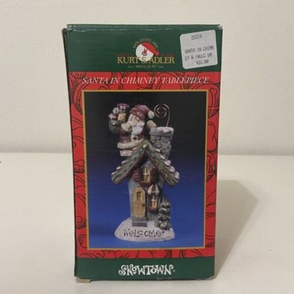 Kurt Adler Santa's World Snowtown Santa in Chimney Tablepiece Figurine J8894 - Picture 10 of 11